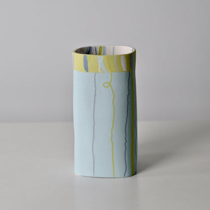 Horizon Collection: Tall Turquoise Vessel with Lime Top