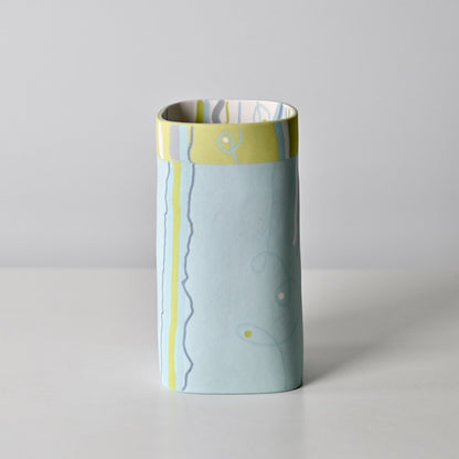 Horizon Collection: Tall Turquoise Vessel with Lime Top
