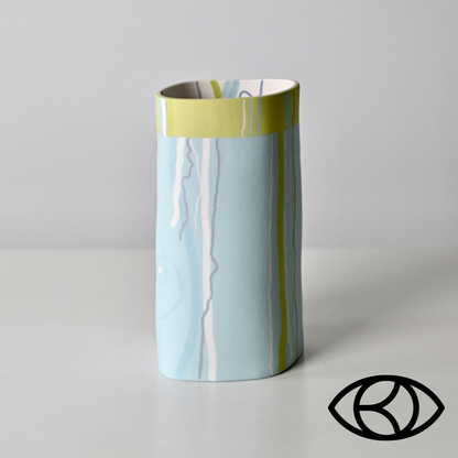 Horizon Collection: Tall Turquoise Vessel with Lime Top
