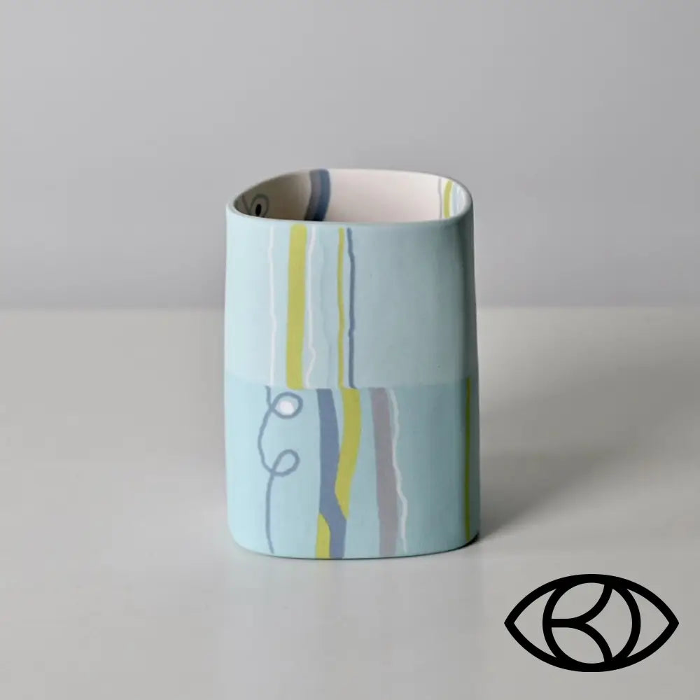 Horizon Collection: Half and Half Vessel two Turquoises