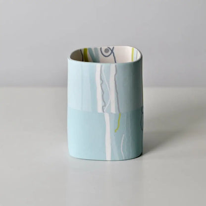 Horizon Collection: Half and Half Vessel two Turquoises