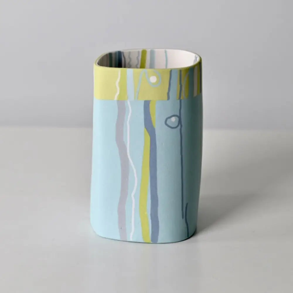 Horizon Collection: Medium Turquoise Vessel with Lime Top