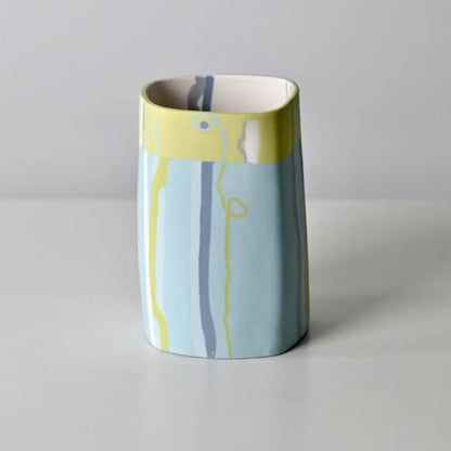 Horizon Collection: Medium Turquoise Vessel with Lime Top